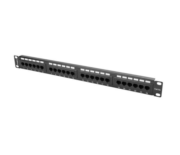 LANBERG Patch Panel 24 Port 1U Kat.5E czarny PPU5-1024-B - 457245 - zdjęcie 4